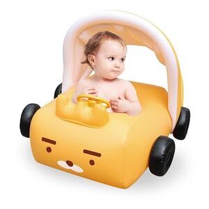 Inflatable Baby Pool Swimming Float w/ Detachable Canopy, Baby Toddlers - Yellow